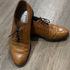 Men's Pratesi Brown Italian Leather Lace Up Derby Dress Shoes